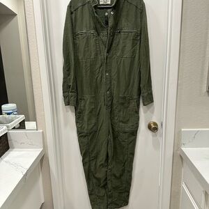 We The Free Sage Green Button-Up Jumpsuit